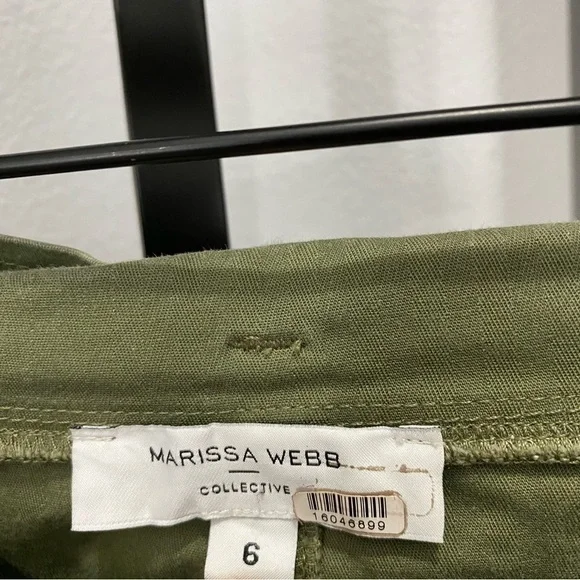 Marissa Webb Collective Pants Size 6 Green Balloon Paper-bag Waist Utility Ankle - Picture 4 of 10